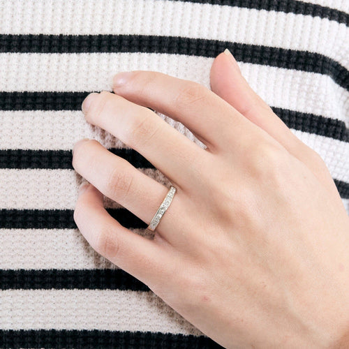 Bague 51 Demi-Alliance or blanc et diamants 58 Facettes DV7010-2-51-2