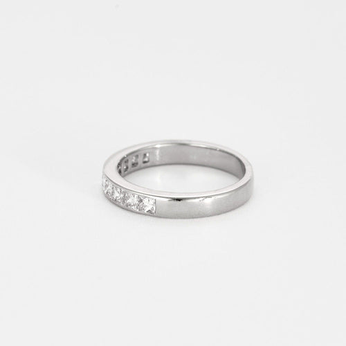 Bague 51 Demi-Alliance or blanc et diamants 58 Facettes DV7010-2-51-2