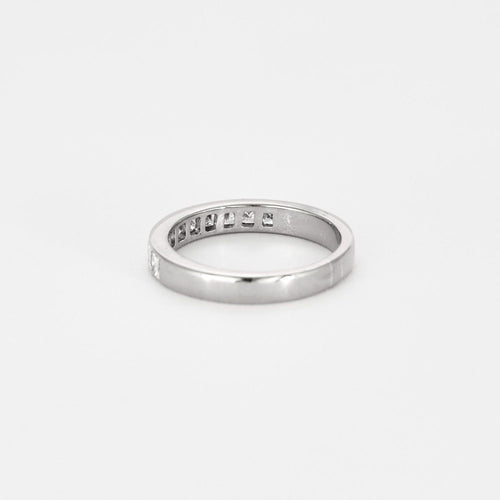 Bague 51 Demi-Alliance or blanc et diamants 58 Facettes DV7010-2-51-2