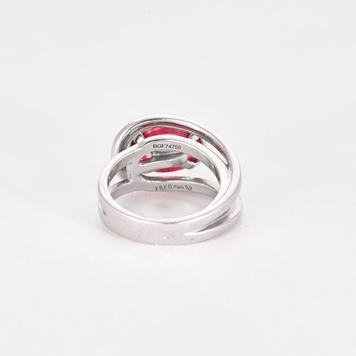 Bague 52 FRED - Sunlight - Bague Or blanc et Tourmaline rose 58 Facettes DV0806-5-52-1