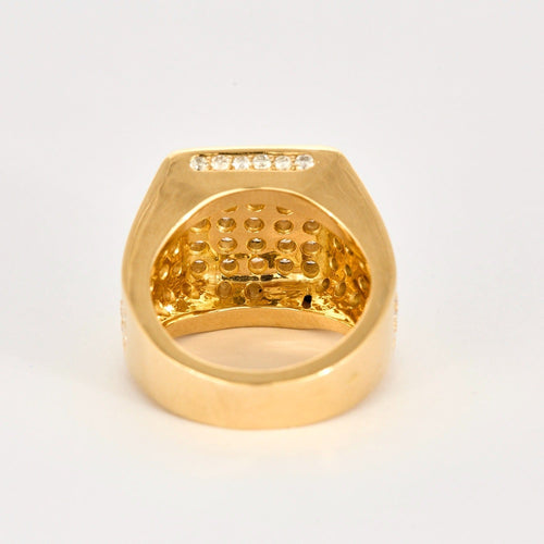 Bague 63 Importante Chevalière or jaune et diamants 58 Facettes DV2187-2-63-2