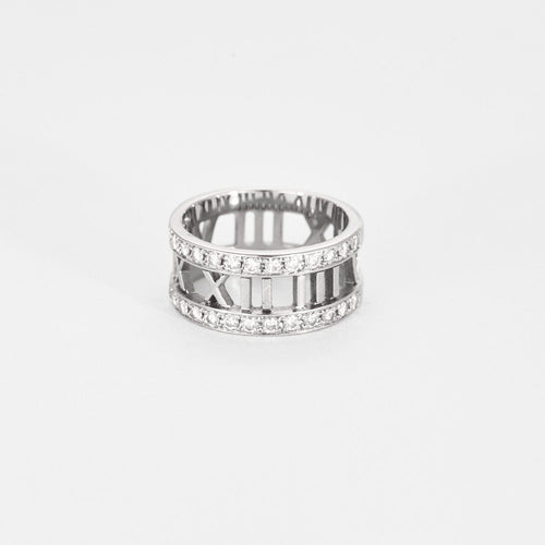 Bague 52 TIFFANY - Atlas - Bague Or blanc et Diamants 58 Facettes DDV8241-3-52