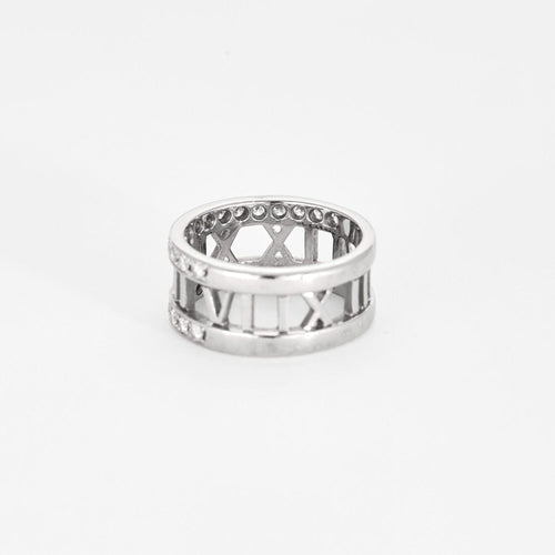 Bague 52 TIFFANY - Atlas - Bague Or blanc et Diamants 58 Facettes DDV8241-3-52