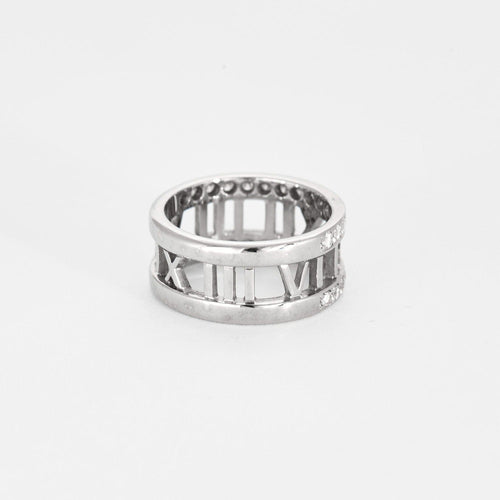 Bague 52 TIFFANY - Atlas - Bague Or blanc et Diamants 58 Facettes DDV8241-3-52