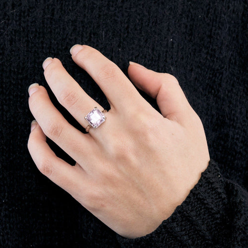 Bague 53 Bague en Or blanc avec Kunzite 58 Facettes DV0538-9-53-2