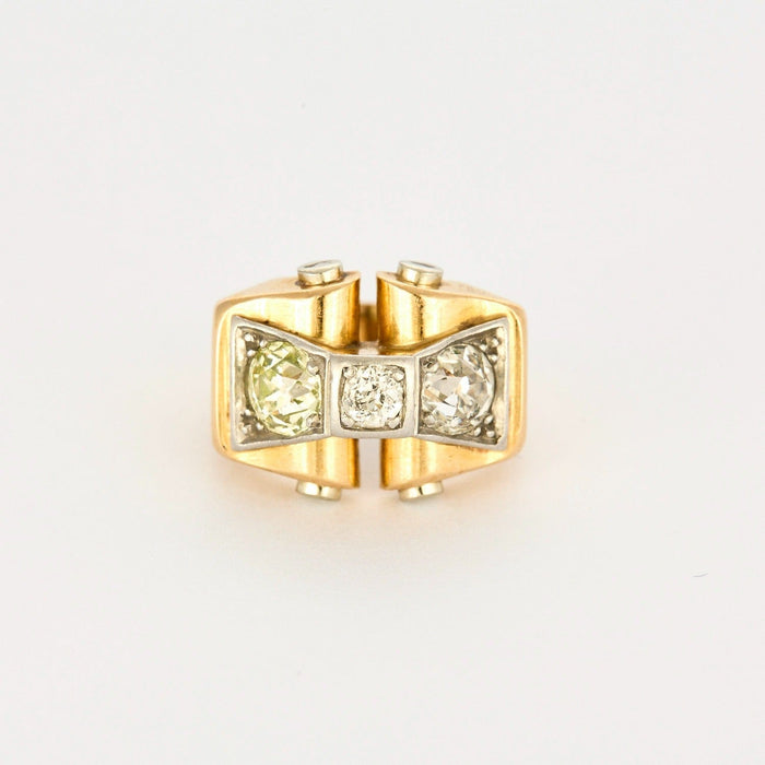 Bague 53 Bague Tank en or jaune et diamants 58 Facettes DV0777-6-53-2