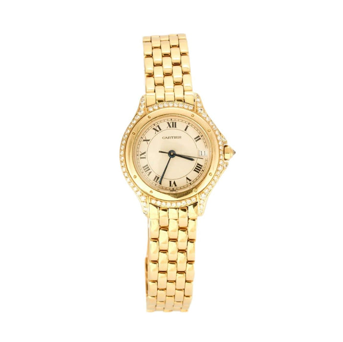 Montre CARTIER - Montre "Cougar", or jaune et diamants 58 Facettes DV0315-13