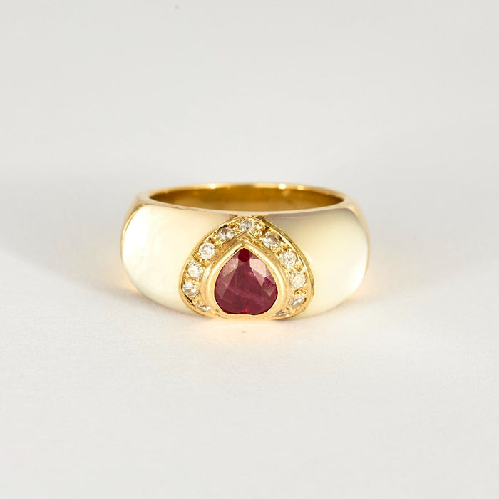 Bague 51 Bague  en or jaune, nacre et rubis 58 Facettes DV7949-1-51-2