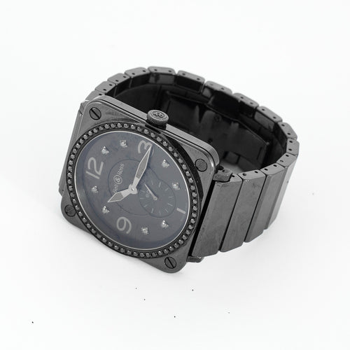 BELL & ROSS - BR-S 98 Phantom - Montre en céramique noire, acier et diamants