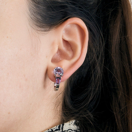 Boucles d'oreilles MAUBOUSSIN - Boucles d'oreilles en or gris et améthyste 58 Facettes DV1488-5