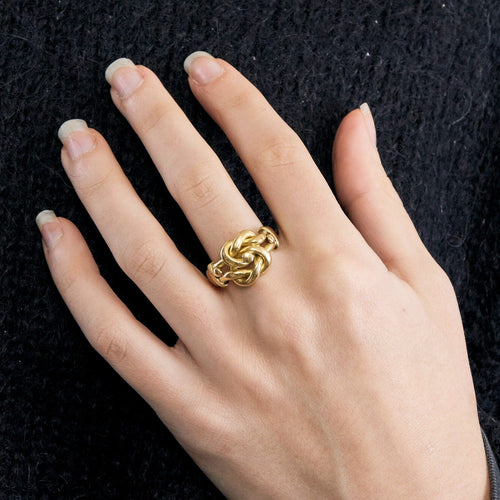 Bague 60 Bague en or jaune "Noeuds entrelacés" 58 Facettes DV0827-1-60-2