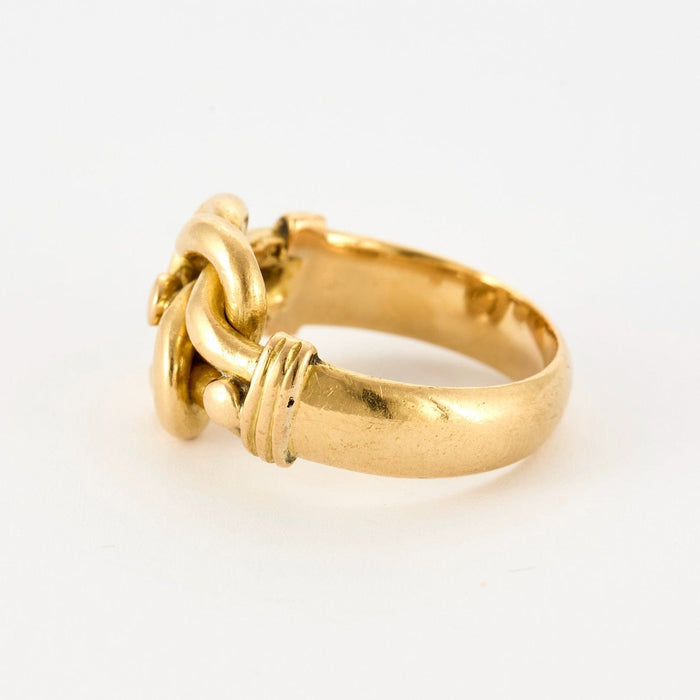 Geelgouden ring “Verweven knopen”