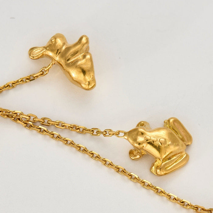 Boucles d'oreilles GARNAZELLE - Prodigieux Bestiaire - Pendants d'oreilles trois animaux en or jaune 58 Facettes DV0795-6