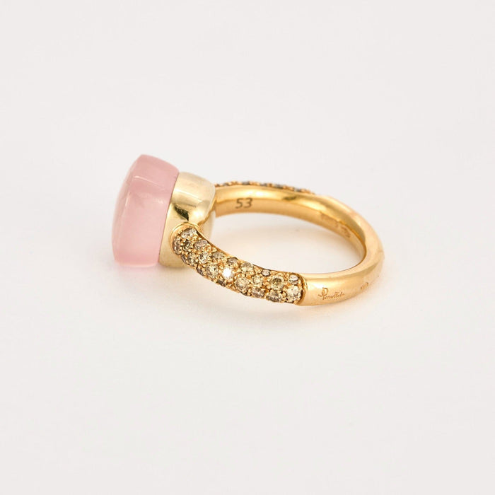 Bague 53 POMELLATO - Nudo Petit - Bague en Or rose, Quartz et Diamants cognac 58 Facettes DV0184-22-53-2