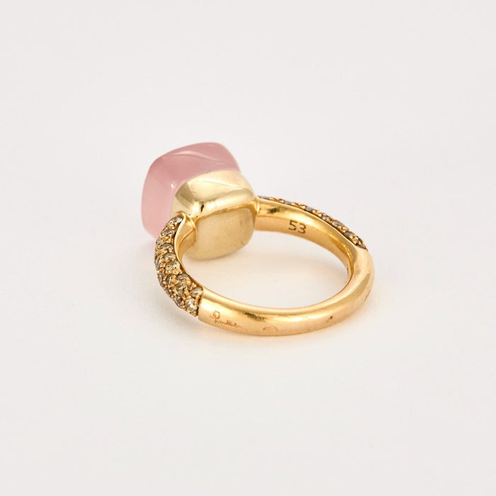 Bague 53 POMELLATO - Nudo Petit - Bague en Or rose, Quartz et Diamants cognac 58 Facettes DV0184-22-53-2