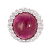 Bague 55 GARNAZELLE - POUDRE D'ESCAMPETTE - Bague or blanc et tourmaline cabochon 58 Facettes DV0795-5