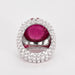 Bague 55 GARNAZELLE - POUDRE D'ESCAMPETTE - Bague or blanc et tourmaline cabochon 58 Facettes DV0795-5