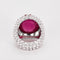 Bague 55 GARNAZELLE - POUDRE D'ESCAMPETTE - Bague or blanc et tourmaline cabochon 58 Facettes DV0795-5