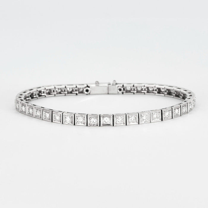 Bracelet Bracelet tennis or blanc et diamants 58 Facettes DDV8916-1