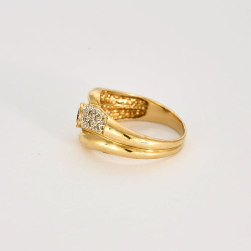 Bague 54 Bague en or jaune, saphir et diamants 58 Facettes DV4440-12-54-3