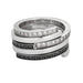 Bague 52 DINH-VAN - Spirale - Bague or blanc, diamants noirs et diamants 58 Facettes DV0821-2-52-1