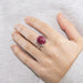 Bague 55 Bague or blanc, rubis cabochon et diamants 58 Facettes DV0671-18-DV0736-1