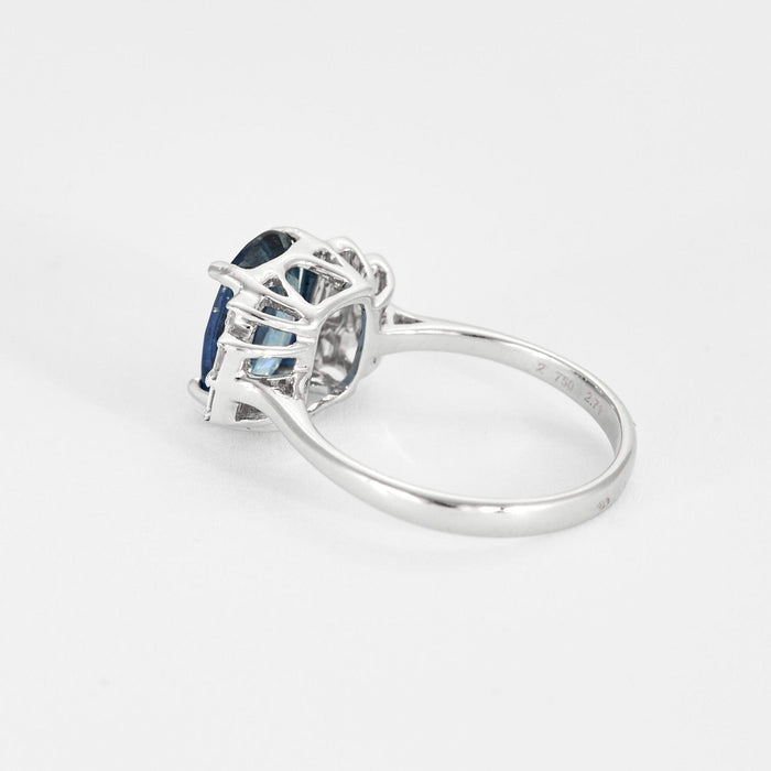 Bague 53 Bague or blanc, saphir et diamants 58 Facettes DV0671-21-53-2