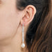 Boucles d'oreilles Pendants d'oreilles platine, diamants et perles 58 Facettes DV0671-23