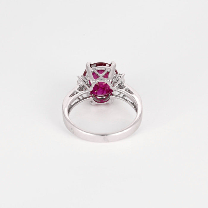 Bague 53 Bague or blanc, rubis et diamants 58 Facettes DV0671-20-53-2