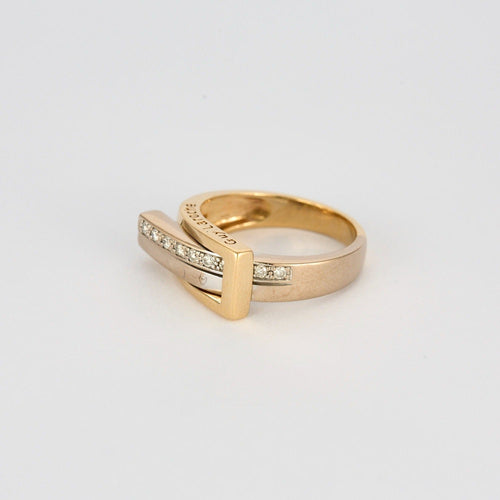 Bague 52 GUY LAROCHE- Bague 2 ors,  jaune et blanc et diamants 58 Facettes DV1488-1-52-1