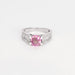 Bague 53 Bague or gris, saphir rose et diamant 58 Facettes DV6618-1-53-2