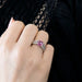 Bague 53 Bague or gris, saphir rose et diamant 58 Facettes DV6618-1-53-2