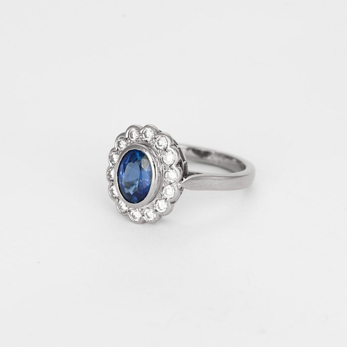 Bague 50 Bague Marguerite en or gris, saphir et diamants 58 Facettes DV0803-50-2