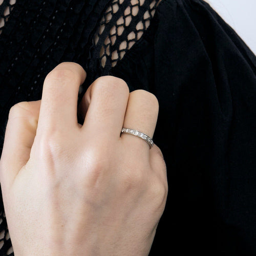 Bague 51 Alliance en or gris et Diamants 58 Facettes DV8395-1-51-6