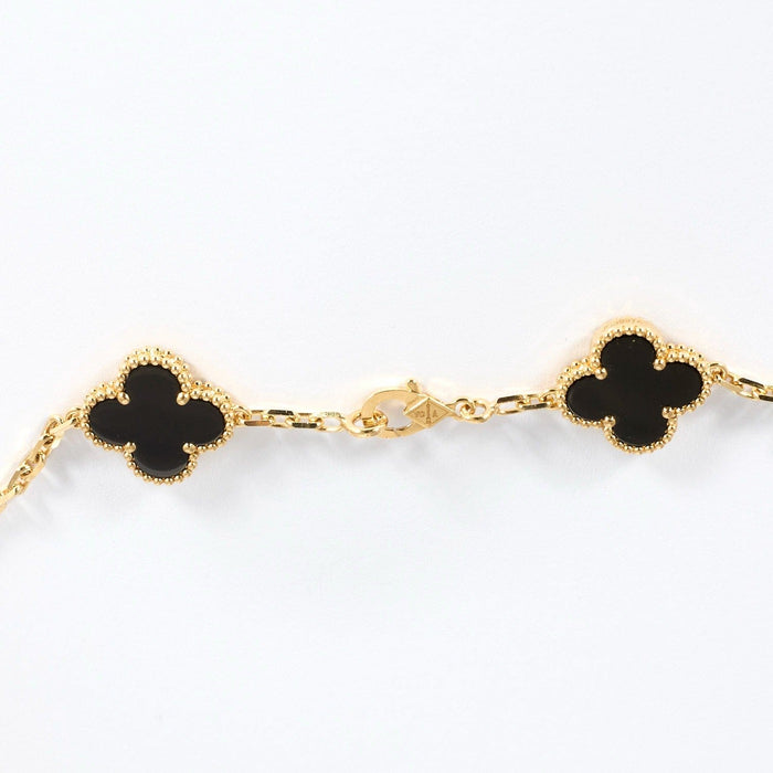 Collier VAN CLEEF & ARPELS - Alhambra - Collier 10 motifs, onyx et or jaune 58 Facettes DV0830-9