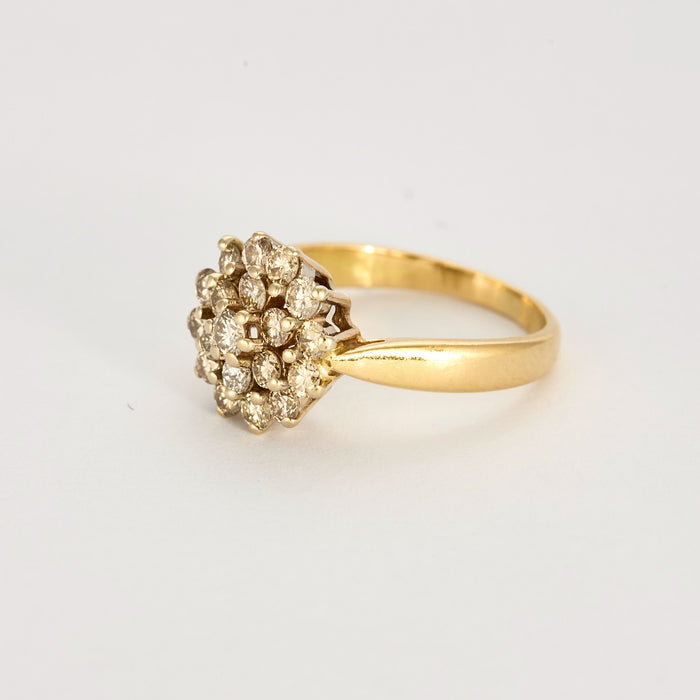 Bague Fleur en or deux tons et diamants