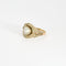 Bague Art déco, deux ors, perle bouton et diamants