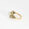 Bague Art déco, deux ors, perle bouton et diamants