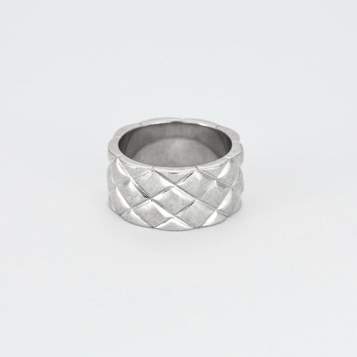 Bague 61 Large bague matelassée en or blanc 58 Facettes DV0846-17-61-2