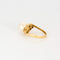 Bague en or jaune, perle de culture et diamants