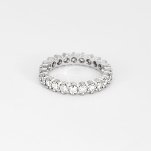 Bague 55 Bague alliance américaine en or blanc et diamants 58 Facettes DV9986-4-DV0882-1