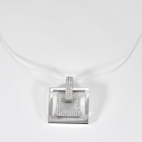 Pendentif Pendentif en or blanc et diamants 58 Facettes DV0846-11