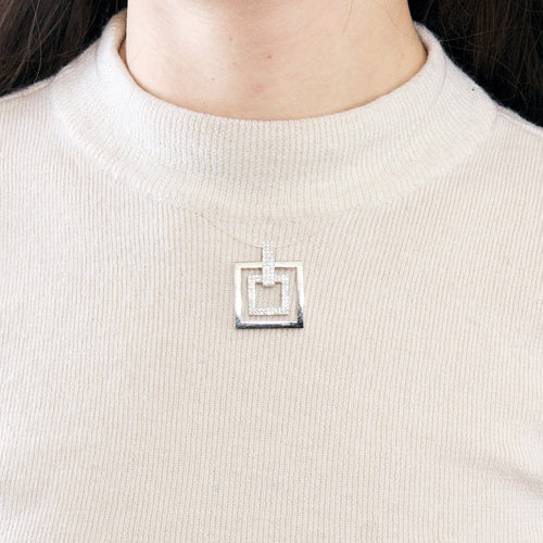 Pendentif Pendentif en or blanc et diamants 58 Facettes DV0846-11