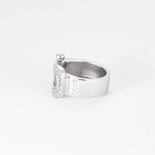 Bague 50 FRED- Force 10- Bague en or gris et diamants 58 Facettes DV8773-3-50-2