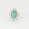 Bague 54 Bague or blanc turquoise et diamants 58 Facettes DV0819-3-54-3