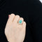 Bague 54 Bague or blanc turquoise et diamants 58 Facettes DV0819-3-54-3