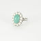 Bague 54 Bague or blanc turquoise et diamants 58 Facettes DV0819-3-54-3
