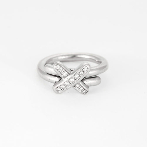 Bague 59 Bague en or gris et diamants 58 Facettes DV9172-2-59-22