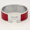 Bracelet HERMES - Clic H - Bracelet en métal argenté palladié émaillé rouge 58 Facettes DV0654-6