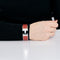 HERMES - Clic H - Bracelet en métal argenté palladié émaillé rouge